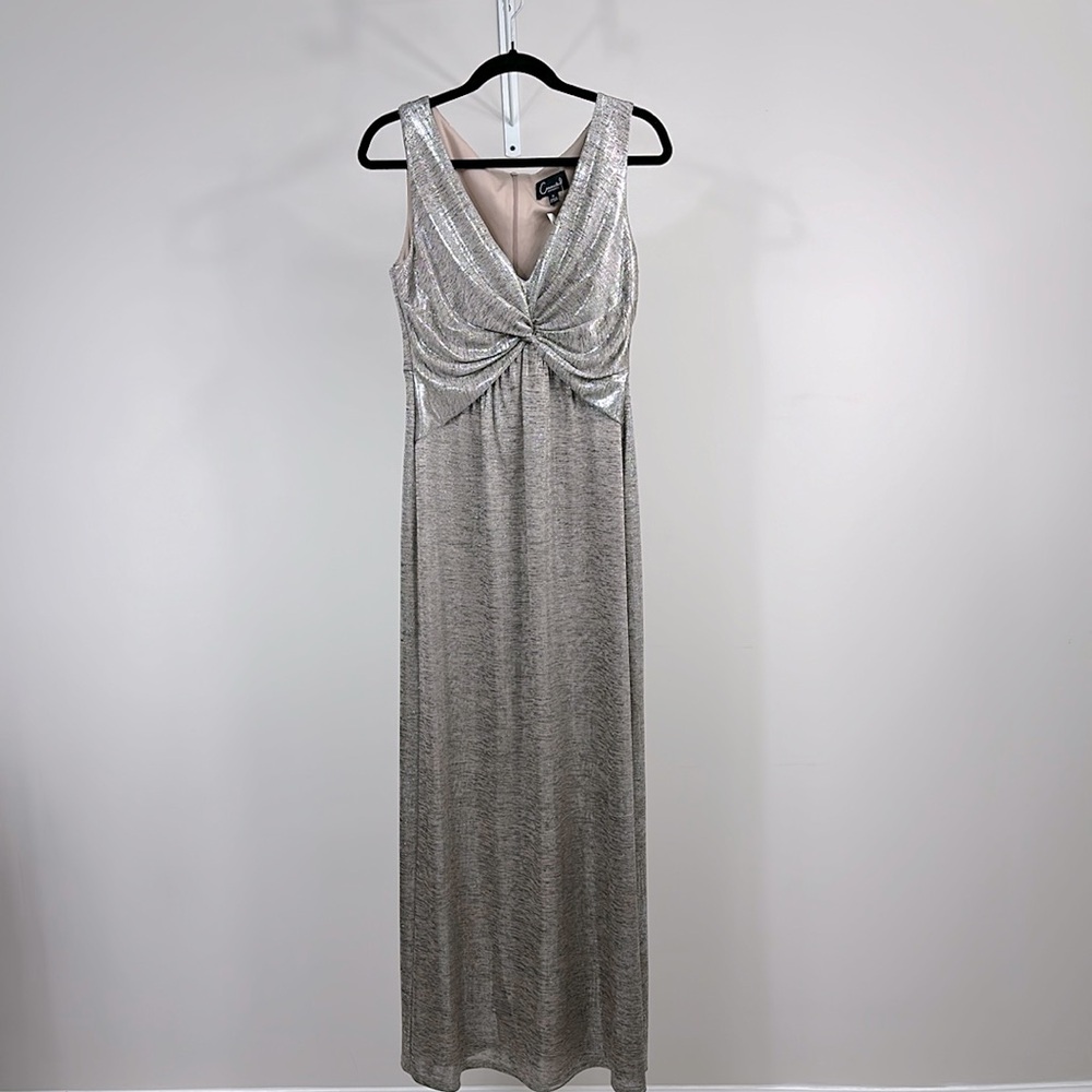Holiday Brand new Vintage Gold Metallic Maxi Dress SZ 6 Party Formal Fairy